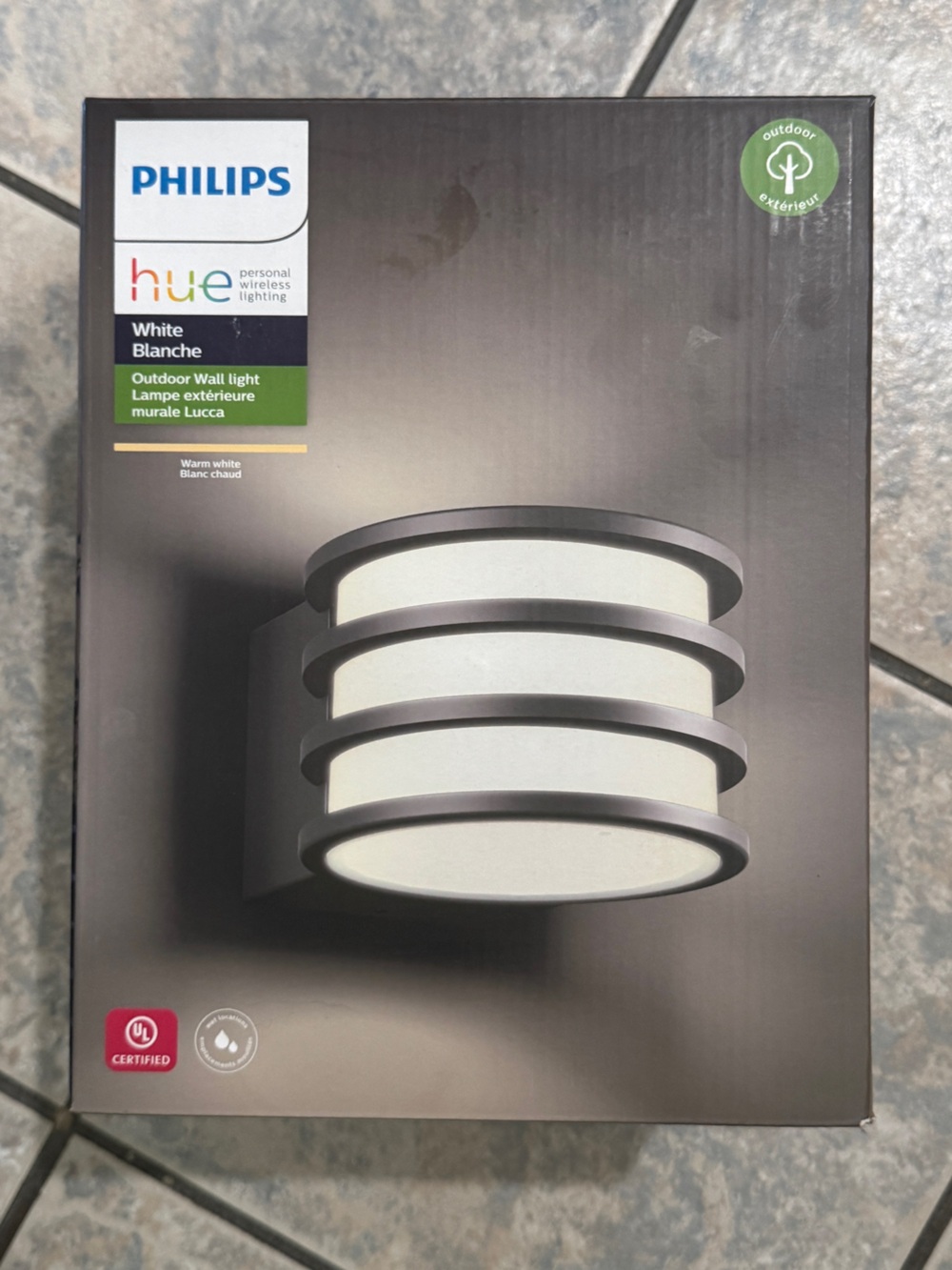 Philips Black and White Outdoor Ring Wall Light